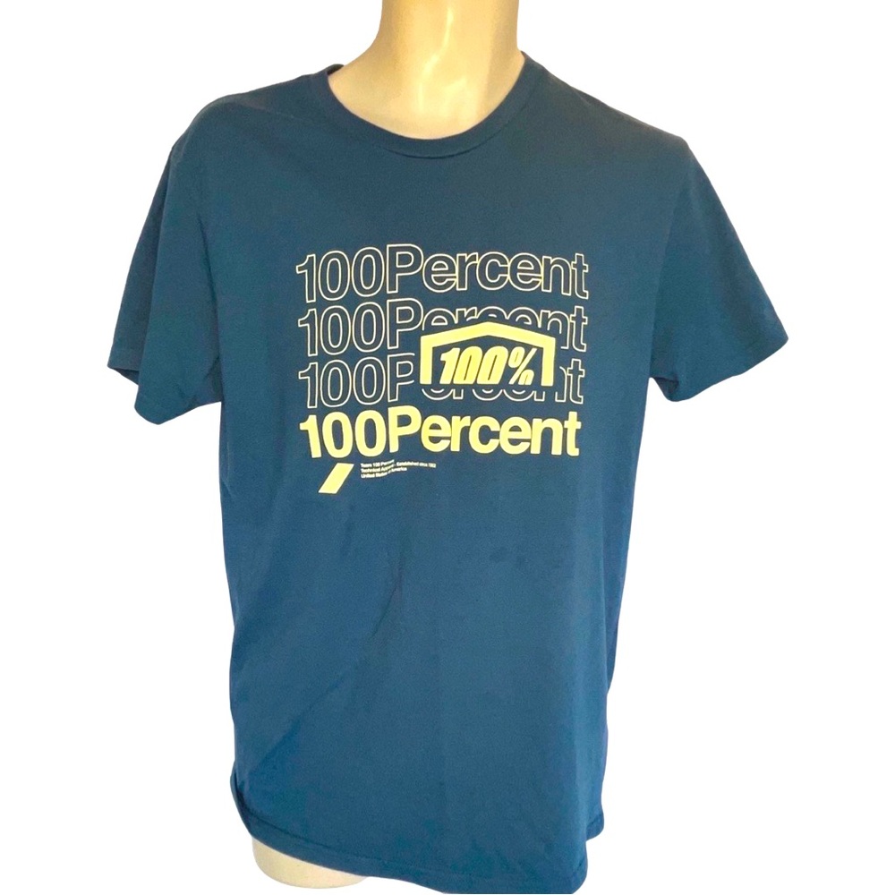100 Percent 100% Racing Men’s T-shirt Blue Size XL